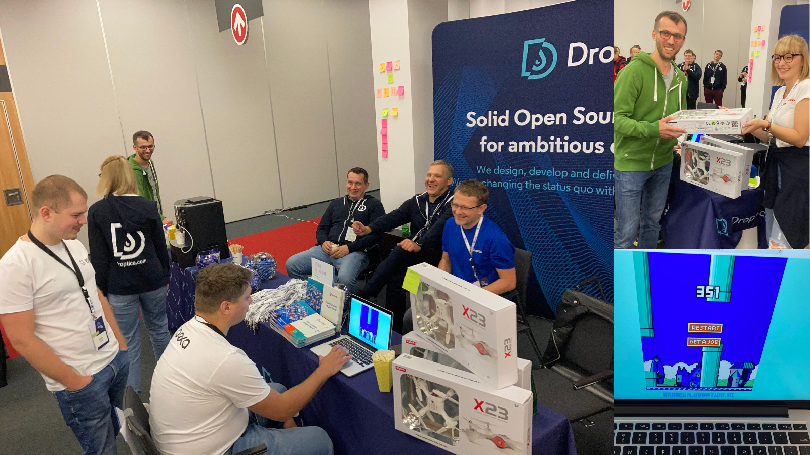 Gra o Dron na stoisku Droptica podczas PHPers Summit 2021