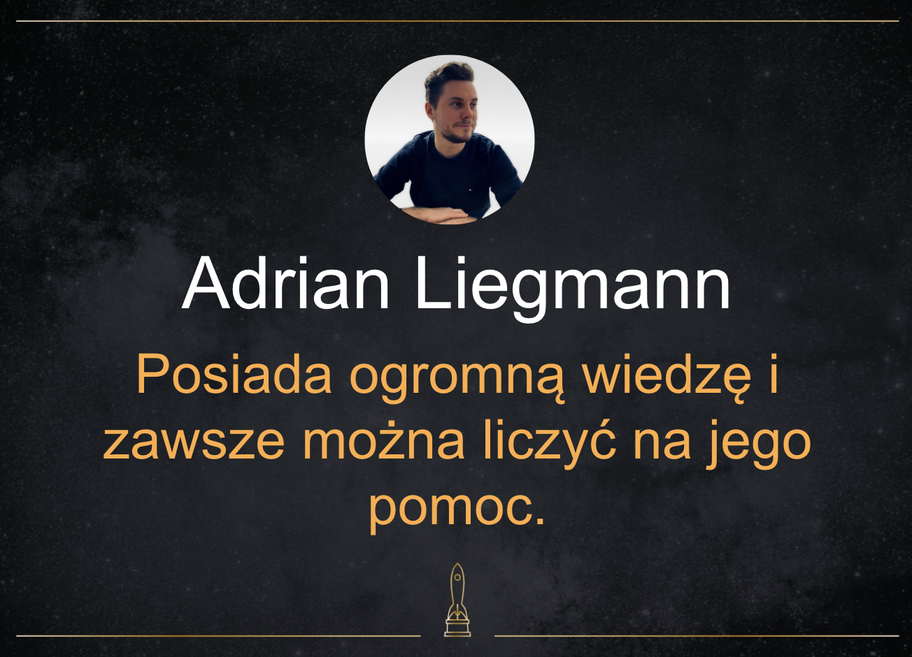 Adrian Liegmann zdobył pierwszego Złotego Komita w Droptica